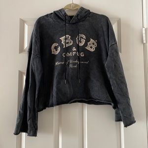 WOMEN’S LUCKY BRAND LIMITED EDITION VINTAGE CROPPED CBGB SWEATSHIRT NWT